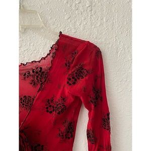 •SOLD Sexy red vintage mesh top 🥀
